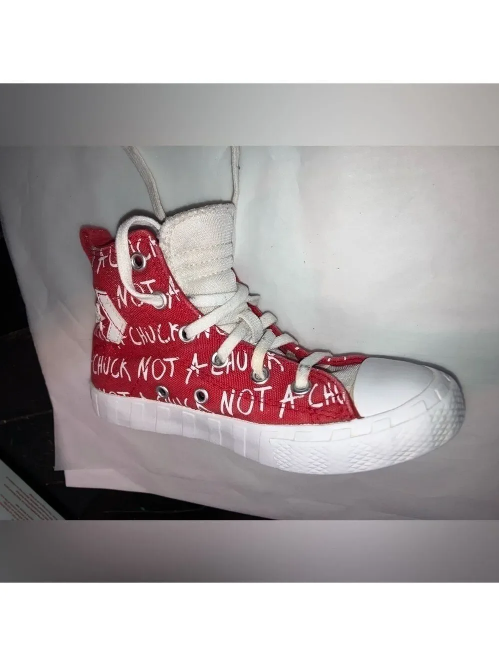 Converse UNT1TL3D Hi Top Not A Chuck Red/White Sneakers size little kids 13